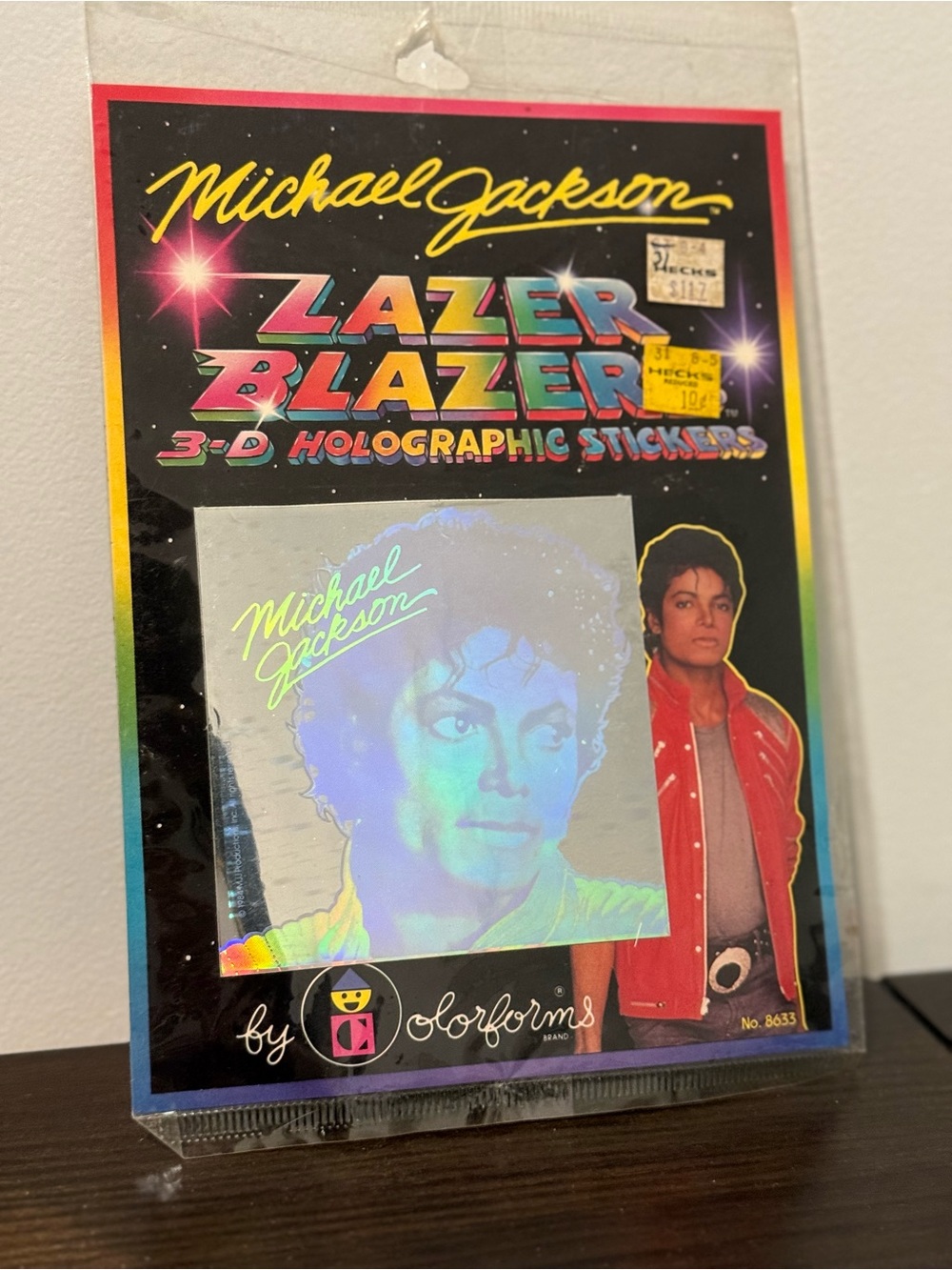 Michael Jackson LAZER BLAZERS 3D Holographic Sticker Vintage 1980s Sealed